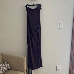 Stradivarius dark brown midi/maxi dress